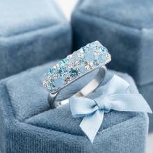 Сребърен Пръстен С Кристали От Sw® Deep Blue Сребърен Пръстен С Кристали От Sw® Deep Blue