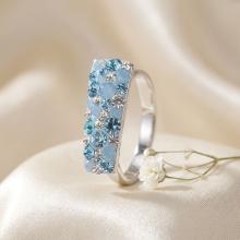 Сребърен Пръстен С Кристали От Sw® Deep Blue Сребърен Пръстен С Кристали От Sw® Deep Blue