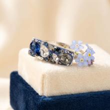 Сребърен пръстен с кристали от Sw®  SP699 Royal
