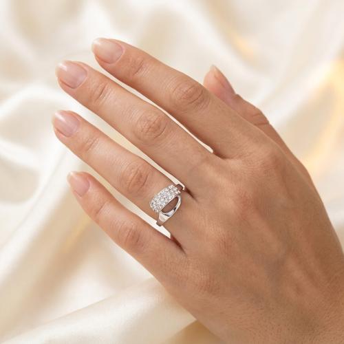 Сребърен пръстен с кристали от Sw® SP702 Crystal