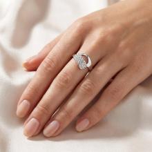 Сребърен пръстен с кристали от Sw® SP702 Crystal