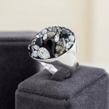 Сребърен пръстен с кристали от Sw® SP704 Black Marquise Сребърен пръстен с кристали от Sw® SP704 Black Marquise