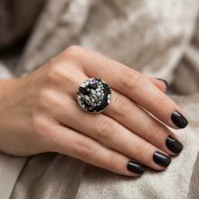 Сребърен пръстен с кристали от Sw® SP704 Black Marquise Сребърен пръстен с кристали от Sw® SP704 Black Marquise