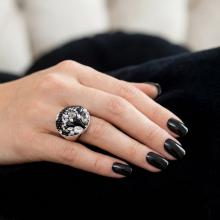 Сребърен пръстен с кристали от Sw® SP704 Black Marquise Сребърен пръстен с кристали от Sw® SP704 Black Marquise
