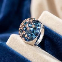 Сребърен пръстен с кристали от Sw®  SP704 Metallic Rose Gold