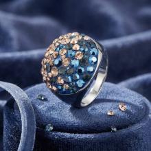 Сребърен пръстен с кристали от Sw®  SP704 Metallic Rose Gold