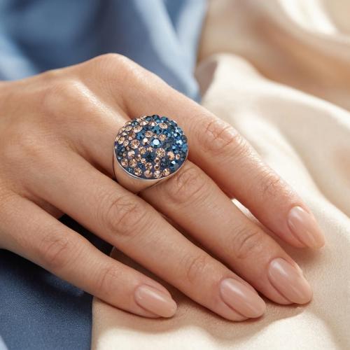 Сребърен пръстен с кристали от Sw®  SP704 Metallic Rose Gold