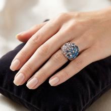 Сребърен пръстен с кристали от Sw®  SP704 Metallic Rose Gold