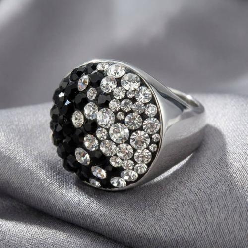 Сребърен Пръстен С Кристали От Sw® SP704 Black and White