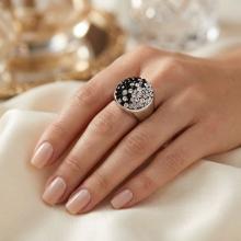 Сребърен Пръстен С Кристали От Sw® SP704 Black and White Сребърен Пръстен С Кристали От Sw® SP704 Black and White