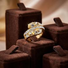 Сребърен Пръстен С Кристали От Sw® SP705 Vintage позлатен с 24 карата злато