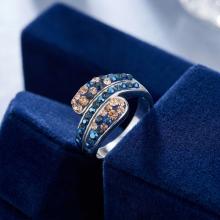 Сребърен пръстен с кристали от Sw® SP705 Metallic Rose Gold Сребърен пръстен с кристали от Sw® SP705 Metallic Rose Gold