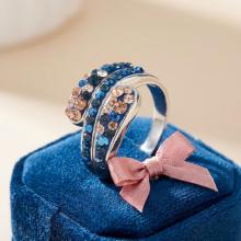 Сребърен пръстен с кристали от Sw® SP705 Metallic Rose Gold Сребърен пръстен с кристали от Sw® SP705 Metallic Rose Gold