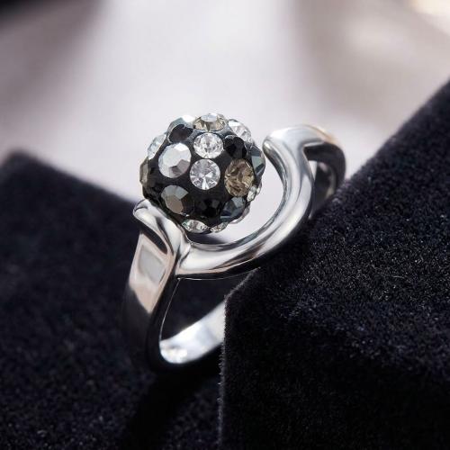 Сребърен пръстен с кристали от Sw®  SP706 AB Crystal