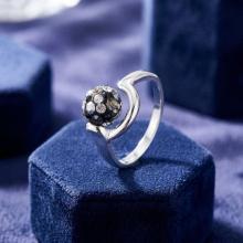 Сребърен пръстен с кристали от Sw®  SP706 AB Crystal