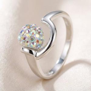 Сребърен пръстен с кристали от Sw®  SP706 AB Crystal