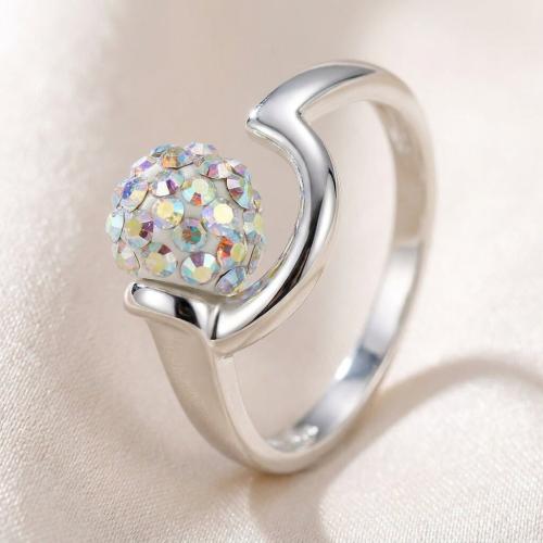 Сребърен пръстен с кристали от Sw®  SP706 AB Crystal