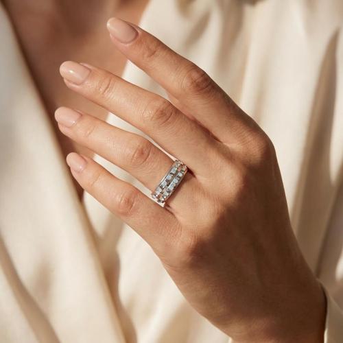 Silver ring with Crystals From Sw® SP707 Silver Shade