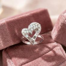 Сребърен Пръстен Сърце С Кристали От Sw® Silver Shade