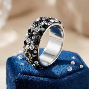 Сребърен пръстен Circlet с кристали от Sw® Late Night