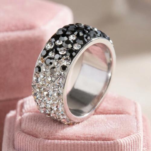 Сребърен пръстен Circlet с кристали от Sw®  Crystal and Hematite