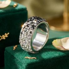 Сребърен пръстен Circlet с кристали от Sw® Crystal and Hematite Сребърен пръстен Circlet с кристали от Sw® Crystal and Hematite