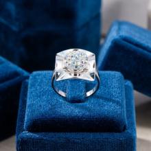 Сребърен пръстен с кристали от Sw® SP713 AB Crystal Сребърен пръстен с кристали от Sw® SP713 AB Crystal