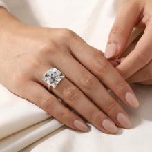 Сребърен пръстен с кристали от Sw® SP713 Silver Shade