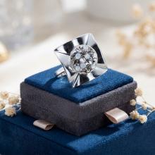 Сребърен пръстен с кристали от Sw® SP713 Silver Shade