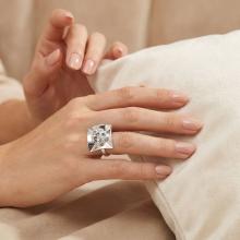 Сребърен пръстен с кристали от Sw® SP713 Silver Shade