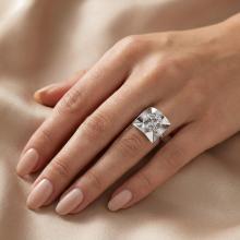 Сребърен пръстен с кристали от Sw® SP713 Silver Shade