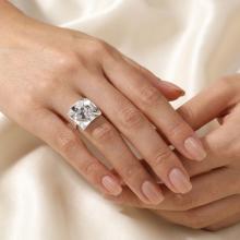 Сребърен пръстен с кристали от Sw® SP713 Silver Shade