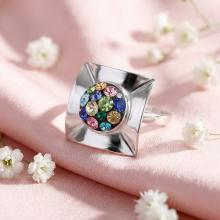 Сребърен пръстен с кристали от Sw® SP713 Multicolor Сребърен пръстен с кристали от Sw® SP713 Multicolor