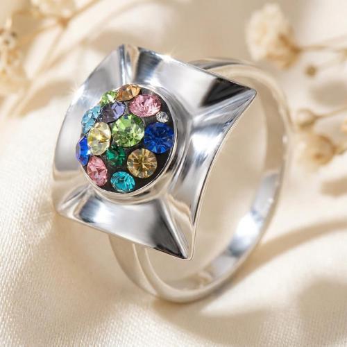 Сребърен пръстен с кристали от Sw® SP713 Multicolor