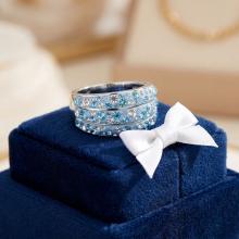 Сребърен пръстен с кристали от Sw® SP714 Deep Blue Сребърен пръстен с кристали от Sw® SP714 Deep Blue