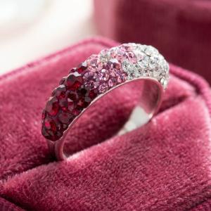 Сребърен пръстен с кристали от Sw® Cynthia Bold Rose