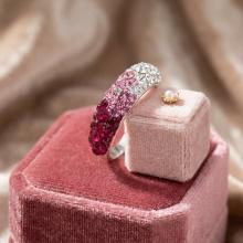 Сребърен пръстен с кристали от Sw® Cynthia Bold Rose