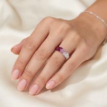 Сребърен пръстен с кристали от Sw® Cynthia Bold Rose