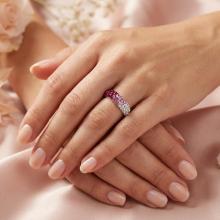 Сребърен пръстен с кристали от Sw® Cynthia Bold Rose