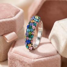 Сребърен Пръстен С Кристали От Sw® Cynthia Multicolor