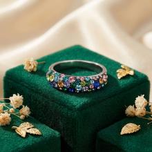 Сребърен Пръстен С Кристали От Sw® Cynthia Multicolor