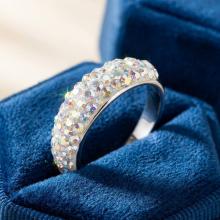 Сребърен пръстен с кристали от Sw® Cynthia AB Crystal Сребърен пръстен с кристали от Sw® Cynthia AB Crystal