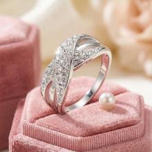 Сребърен пръстен с кристали от Sw®  SP719 Crystal