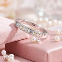 Сребърен пръстен с кристали от Sw® SP720 AB Crystal