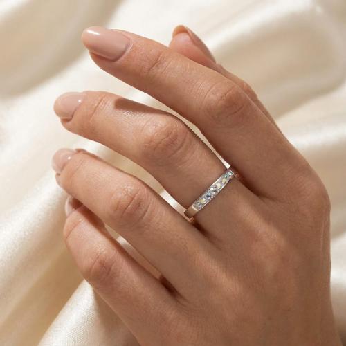 Сребърен пръстен с кристали от Sw® SP720 AB Crystal