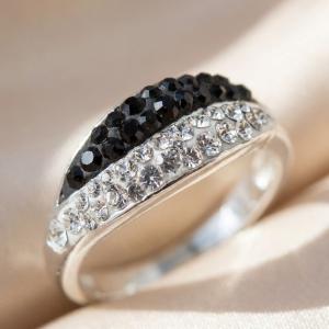 Сребърен Пръстен С Кристали От Sw® SP721 Black and White