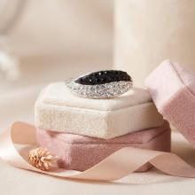 Сребърен Пръстен С Кристали От Sw® SP721 Black and White