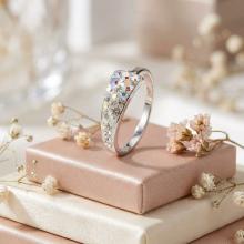 Сребърен Пръстен С Кристали От Sw® SP722 AB Crystal