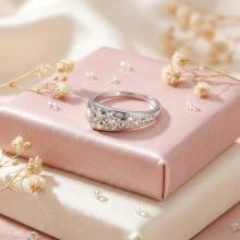 Сребърен Пръстен С Кристали От Sw® SP722 AB Crystal