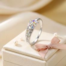 Сребърен Пръстен С Кристали От Sw® SP722 AB Crystal